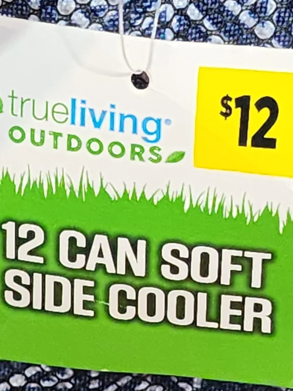 True Living Outdoors Blue White Triangle Pattern 12 Can Soft Side Carry Cooler